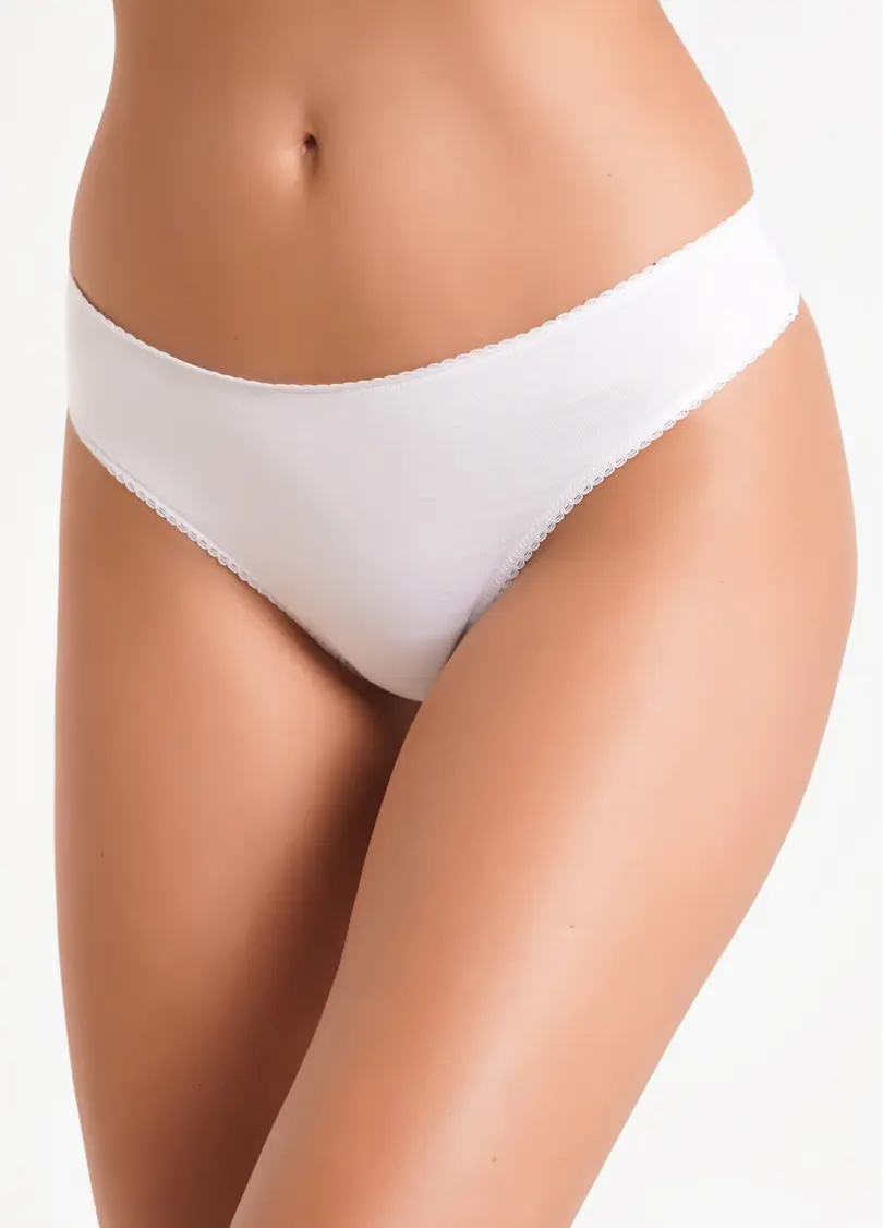 Трусики стрінги бавовняні з сіткою Basic net 2102/62 white (білий)