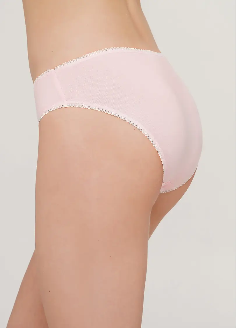 Бавовняні трусики сліпи з принтом Basic print 2301/60 hello beautiful (рожевий)