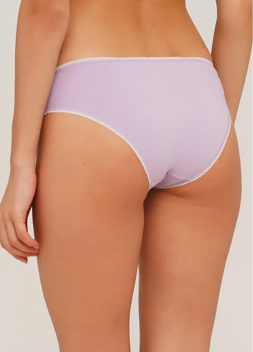 Бавовняні трусики сліпи з принтом Basic print 2301/60 lilac (фіолетовий)