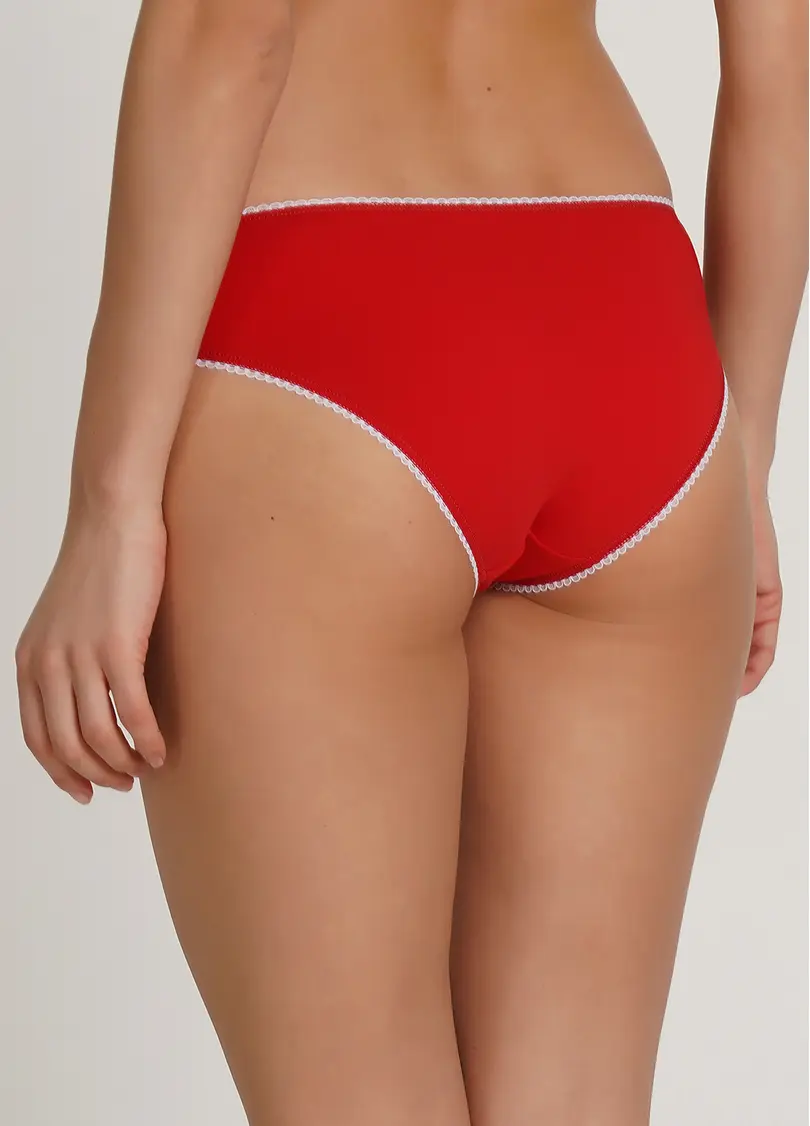 Бавовняні трусики сліпи з принтом Basic print 2301/60 red/gnome (червоний)