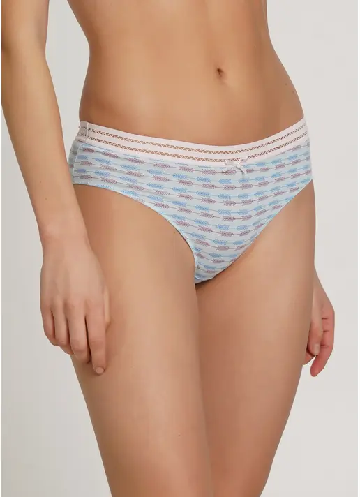 Трусики сліпи бавовняні з принтом стріл Cotton print 2301/06 blue arrows (блакитний)