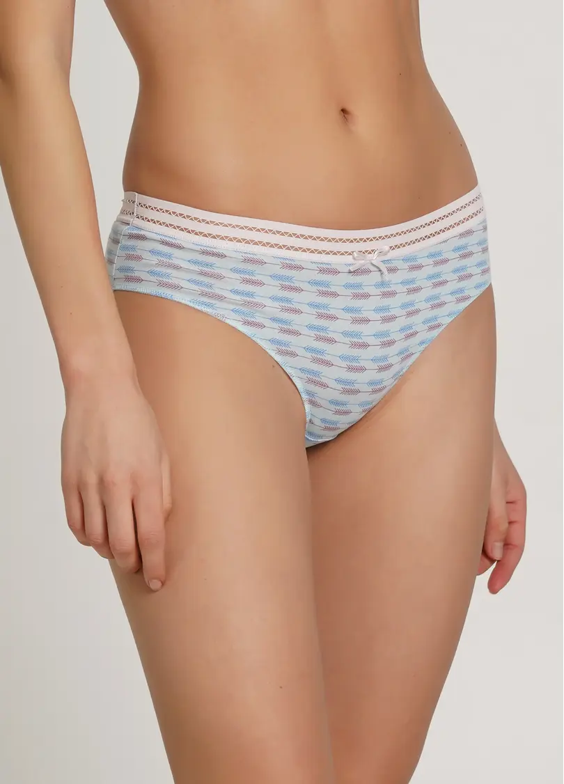Трусики сліпи бавовняні з принтом стріл Cotton print 2301/06 blue arrows (блакитний)