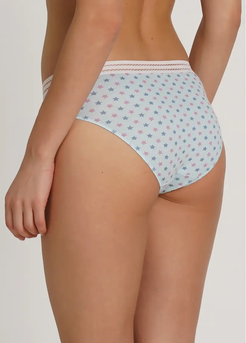 Трусики сліпи бавовняні з принтом Cotton print 2301/06 blue stars (блакитний)