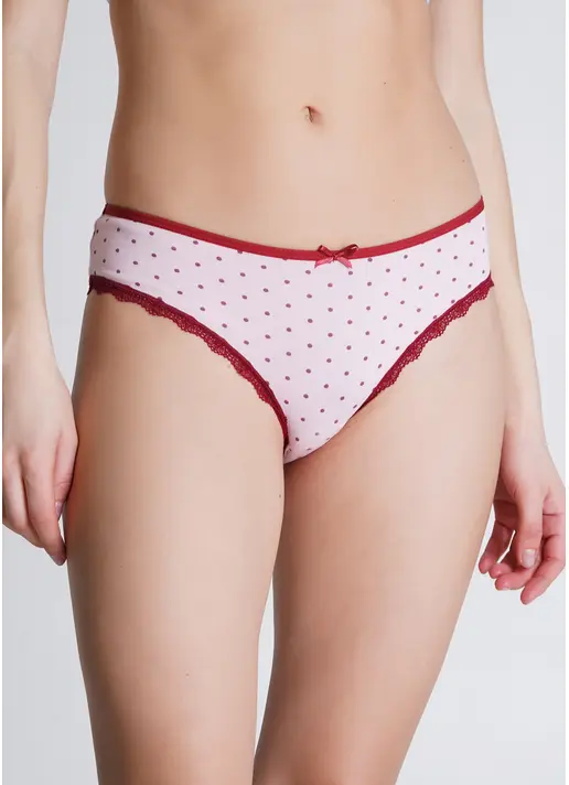 Класичні трусики сліпи з бавовни Cotton print 2301/61 pink dots (рожевий)
