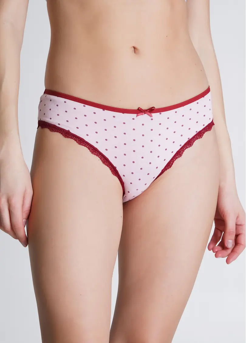 Класичні трусики сліпи з бавовни Cotton print 2301/61 pink dots (рожевий)