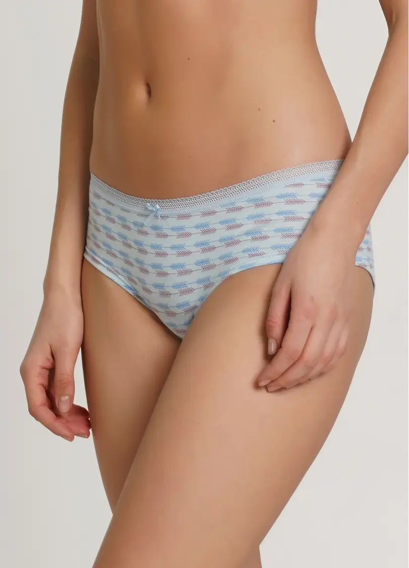 Трусики кюлоти в принт Cotton print 2602/06 blue arrows (блакитний)