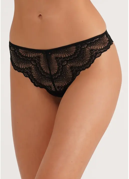 Трусики бразиліана з мережива Delicate lace 2216/31 black (чорний) Трусики бразиліана з мережива Delicate lace 2216/31 black (чорний)