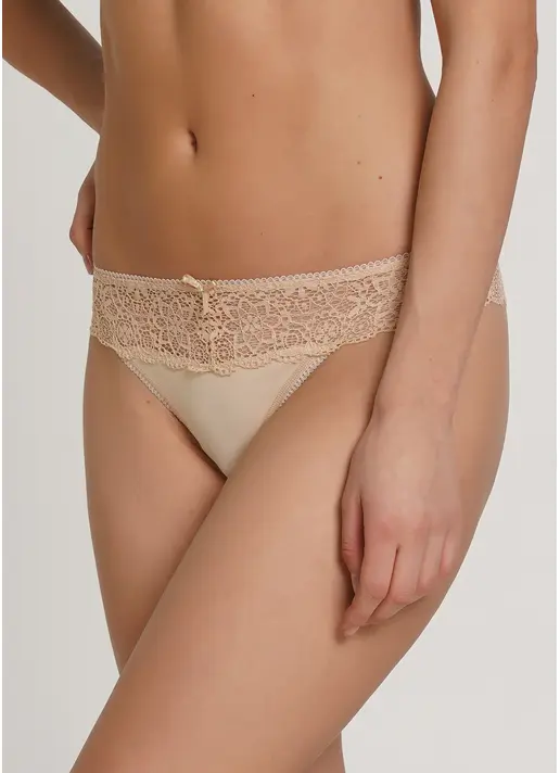 Мереживні трусики стрінги JESSICA 2101/02 beige (бежевий) Мереживні трусики стрінги JESSICA 2101/02 beige (бежевий)