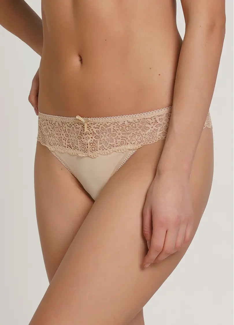 Мереживні трусики стрінги JESSICA 2101/02 beige (бежевий)