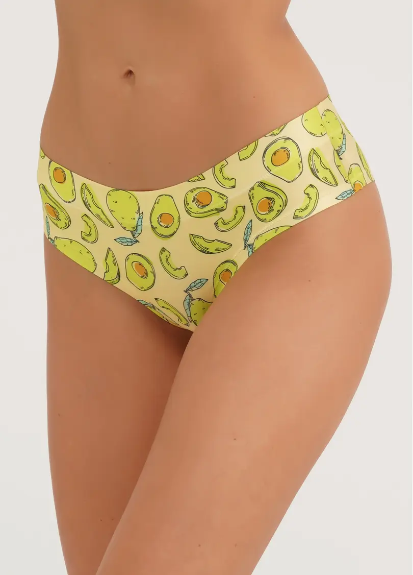 Трусики сліпи з принтованої мікрофібри Joy 2301/20 avocado (жовтий)