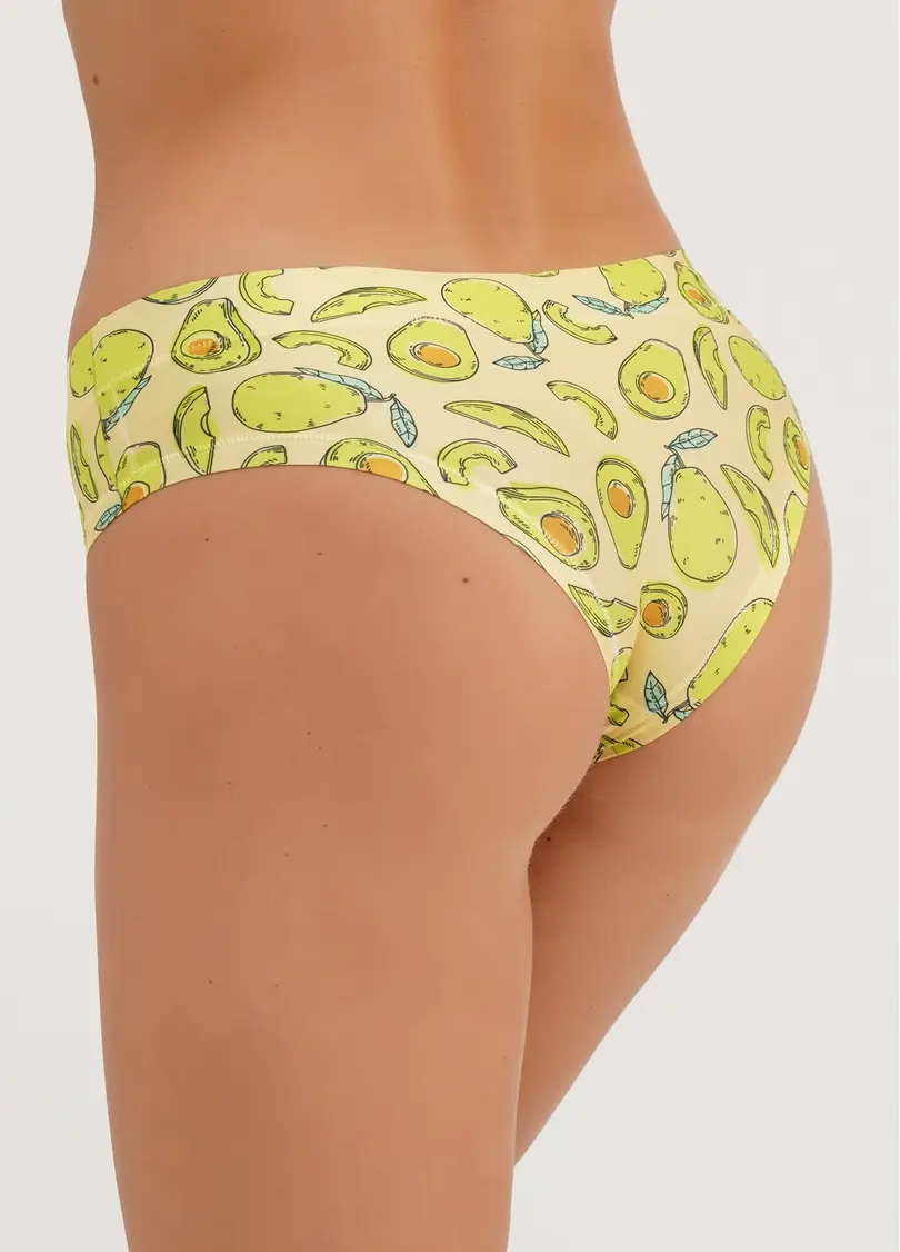 Трусики сліпи з принтованої мікрофібри Joy 2301/20 avocado (жовтий)