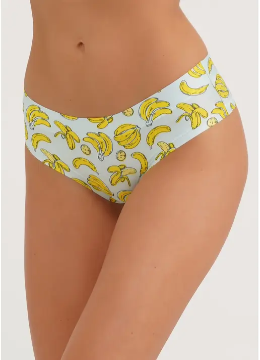 Трусики слипы из принтованной микрофибры Joy 2301/20 banana (голубой)