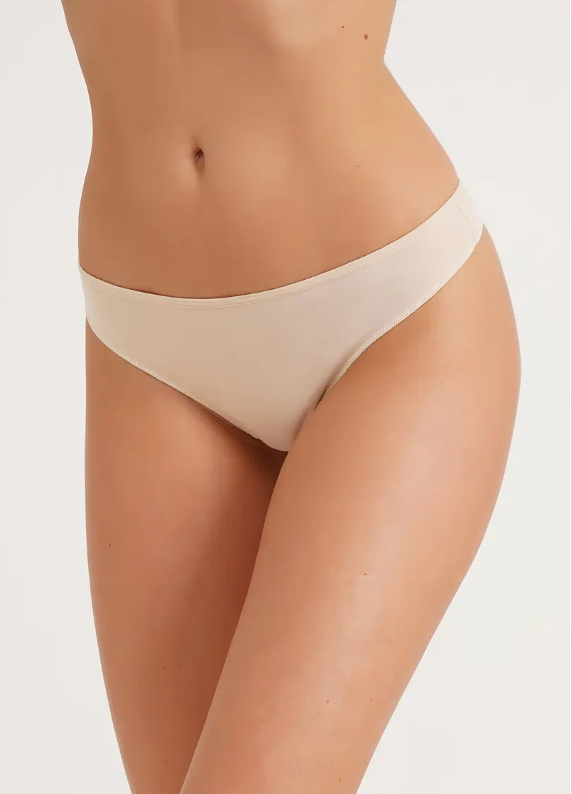 Трусики танга бавовняні Leila 2102/60 beige (бежевий)