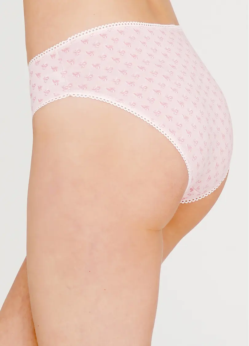 Жіночі бавовняні трусики Lily 2302/60 pink flowers (рожевий)