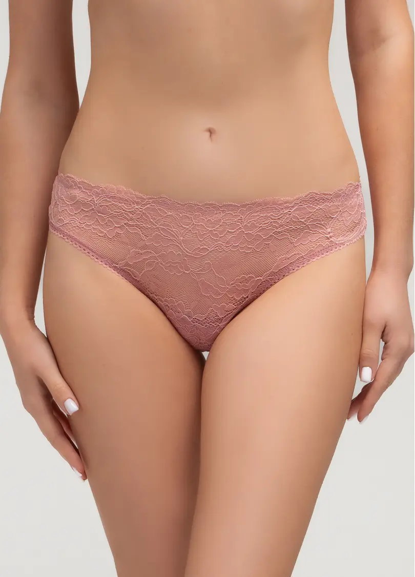 Трусики бразиліана з мережива та сітки MUSE 2202/32 ash pink (рожевий)