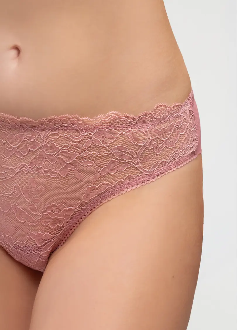 Трусики бразиліана з мережива та сітки MUSE 2202/32 ash pink (рожевий)