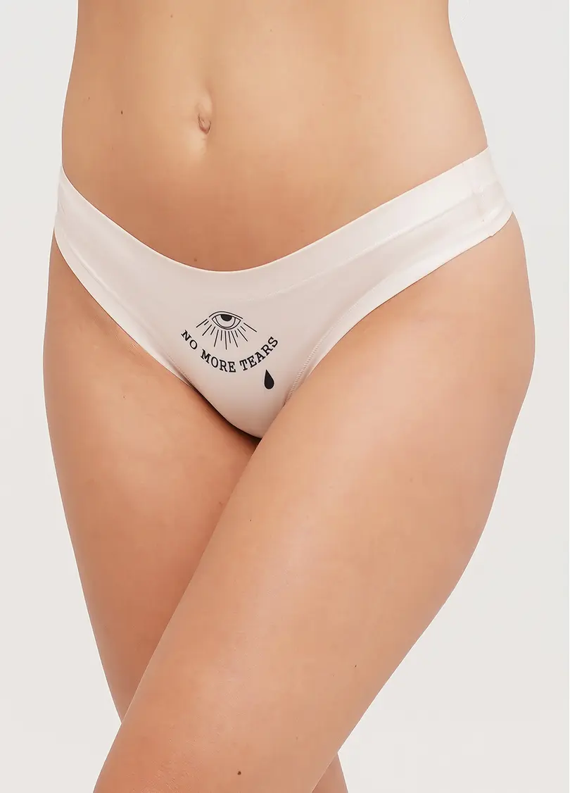 Трусики стрінги з малюнком тату Nude tattoo 2102/20 eye (бежевий)