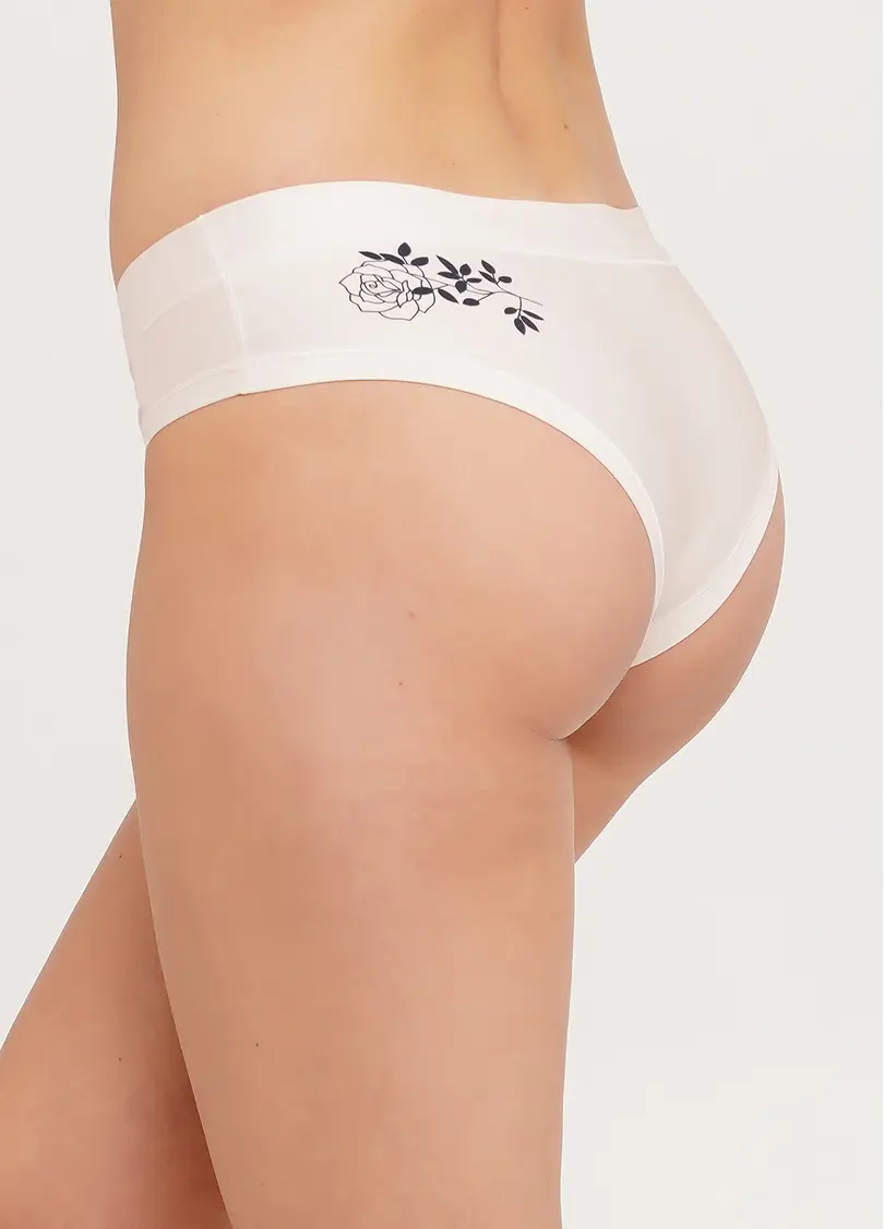 Трусики сліпи з тату малюнком Nude tattoo 2301/20 beige (бежевий)