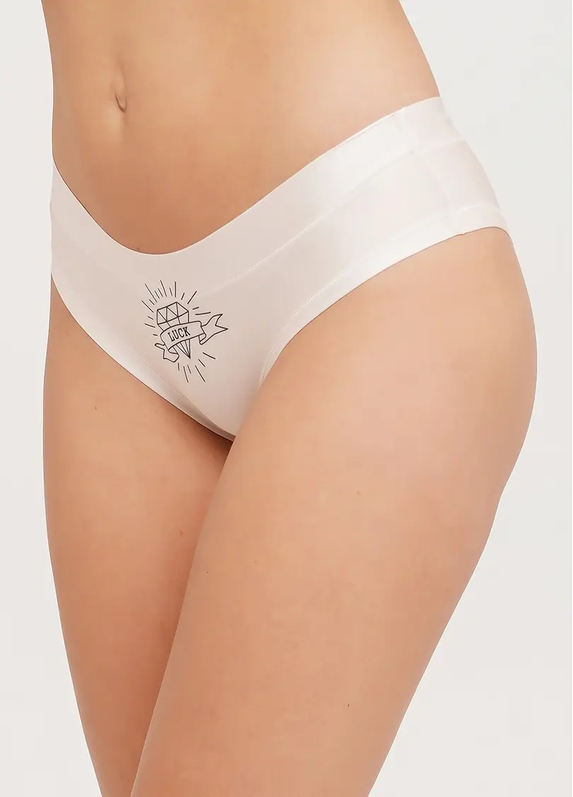 Трусики сліпи з тату малюнком Nude tattoo 2301/20 diamond (бежевий)