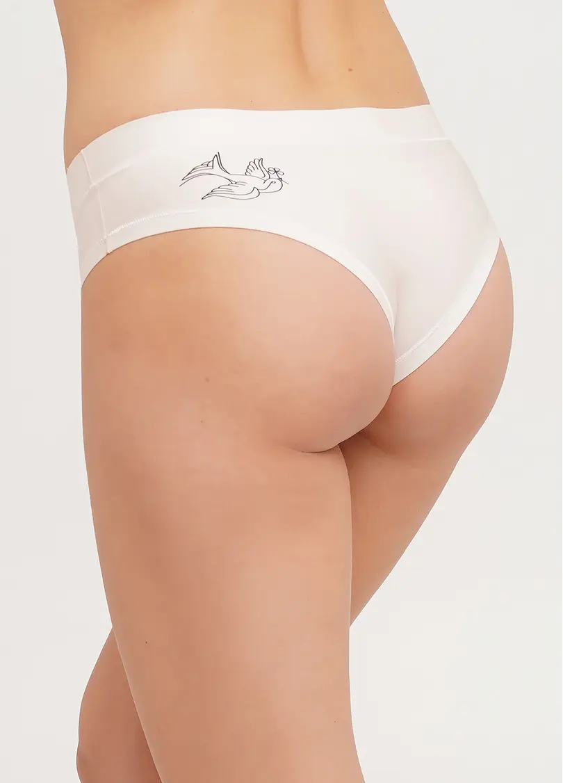 Трусики сліпи з тату малюнком Nude tattoo 2301/20 heart (бежевий)