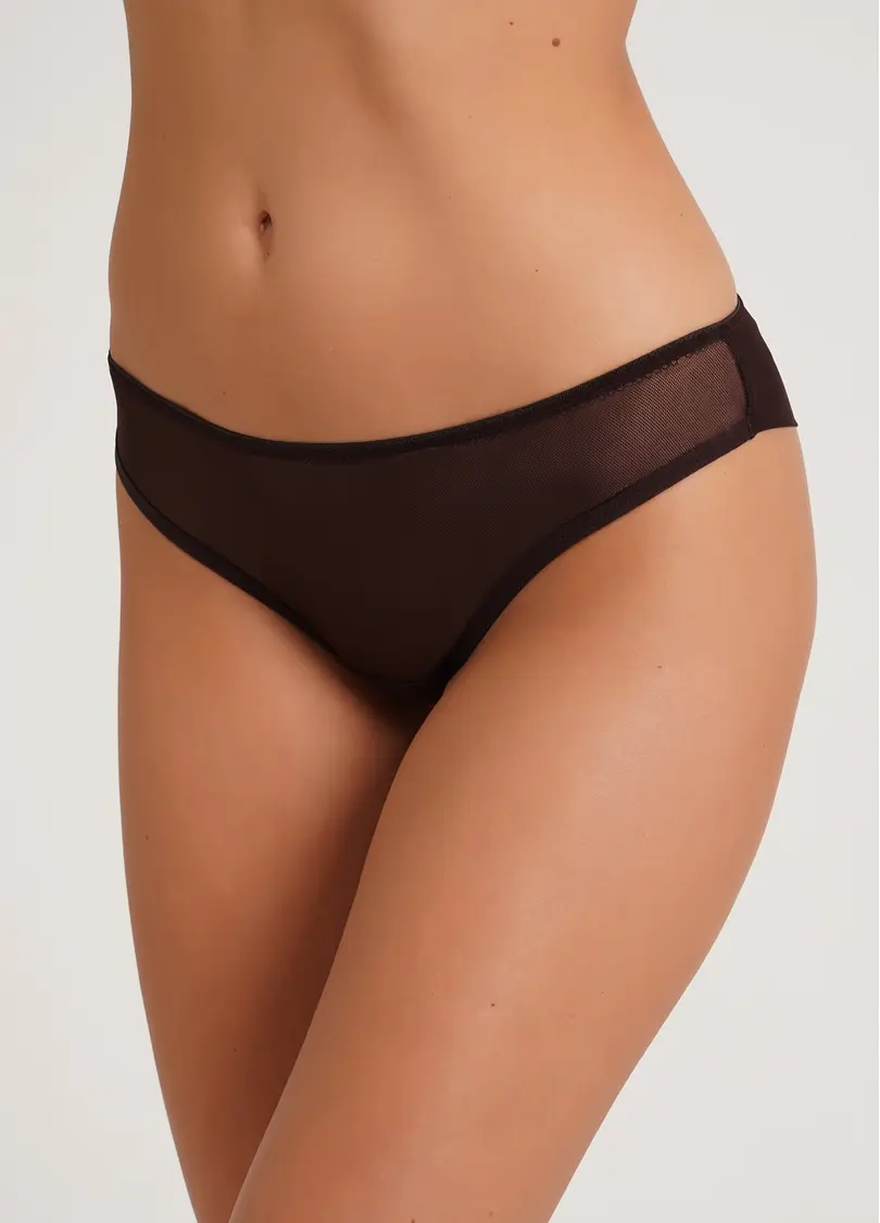 Напівпрозорі трусики бразиліана Orchid blom 2219/40 chocolate (коричневий)