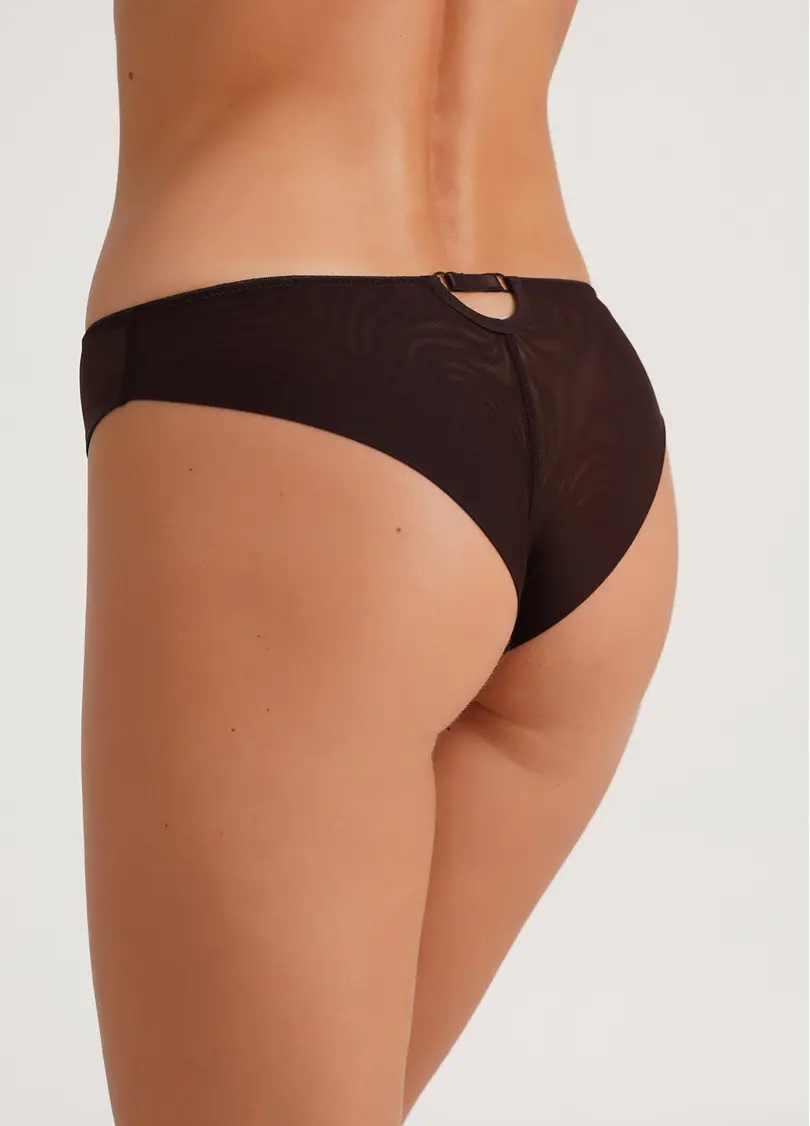 Напівпрозорі трусики бразиліана Orchid blom 2219/40 chocolate (коричневий)