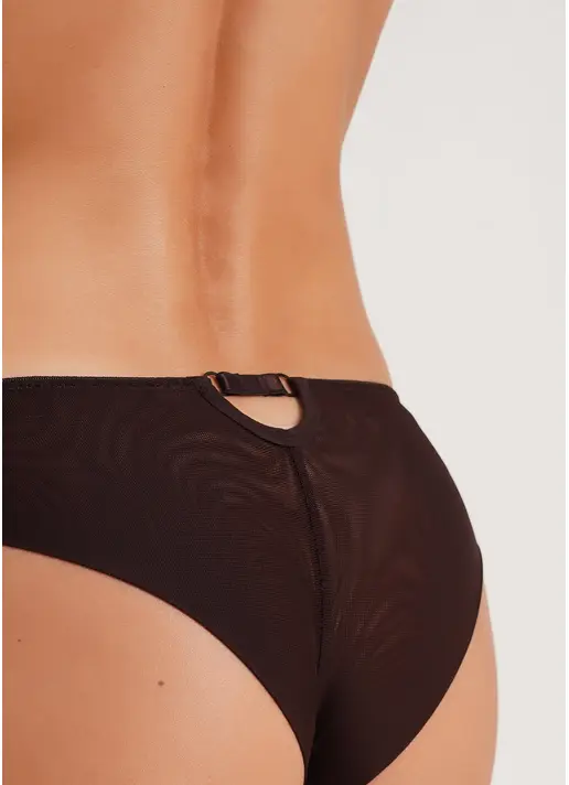 Полупрозрачные трусики бразилиана Orchid blom 2219/40 chocolate (коричневый)