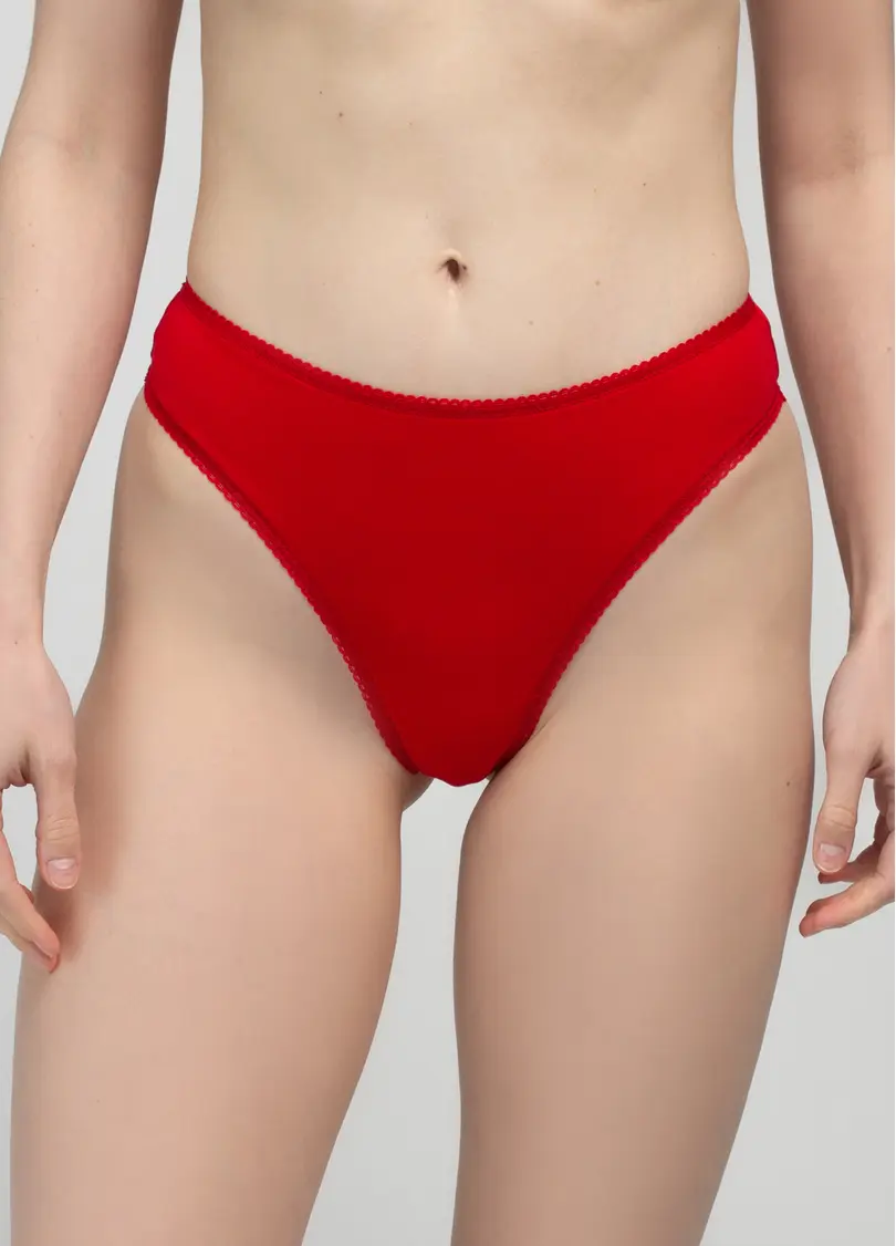 Трусики стрінги з бавовни PETAL 2120/60 true red (червоний)