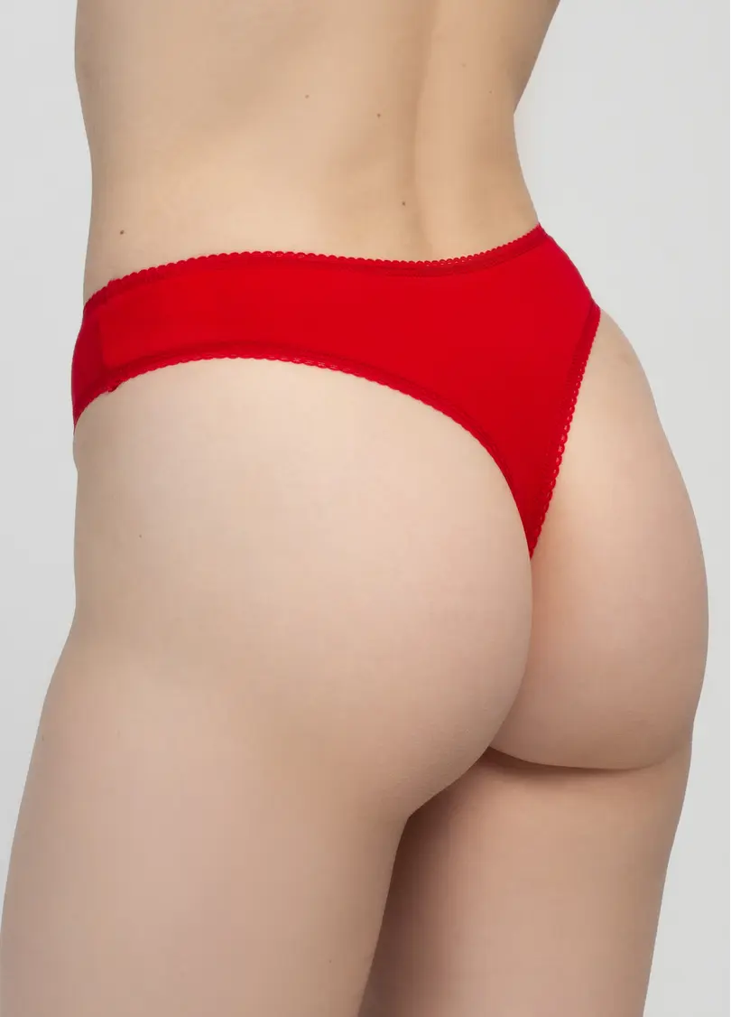 Трусики стрінги з бавовни PETAL 2120/60 true red (червоний)