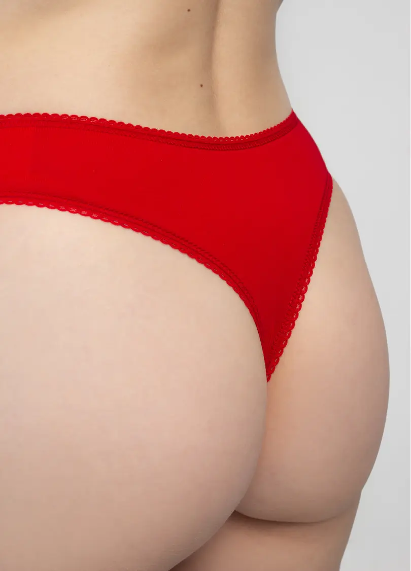 Трусики стрінги з бавовни PETAL 2120/60 true red (червоний)