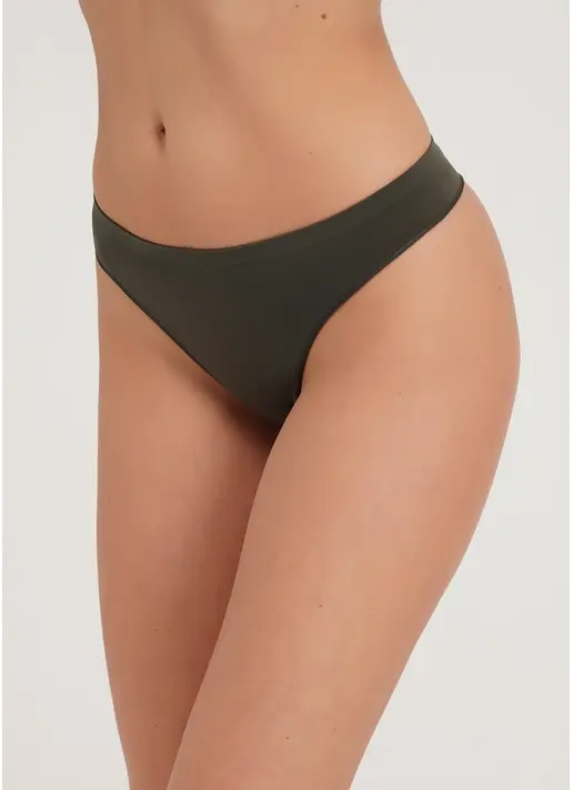 Безшовні трусики стрінги STRING BRIEFS COLOR khaki (хакі)