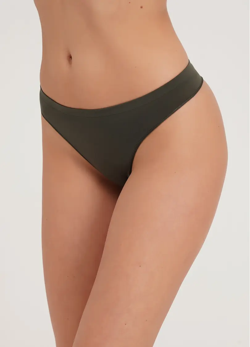 Безшовні трусики стрінги STRING BRIEFS COLOR khaki (хакі)