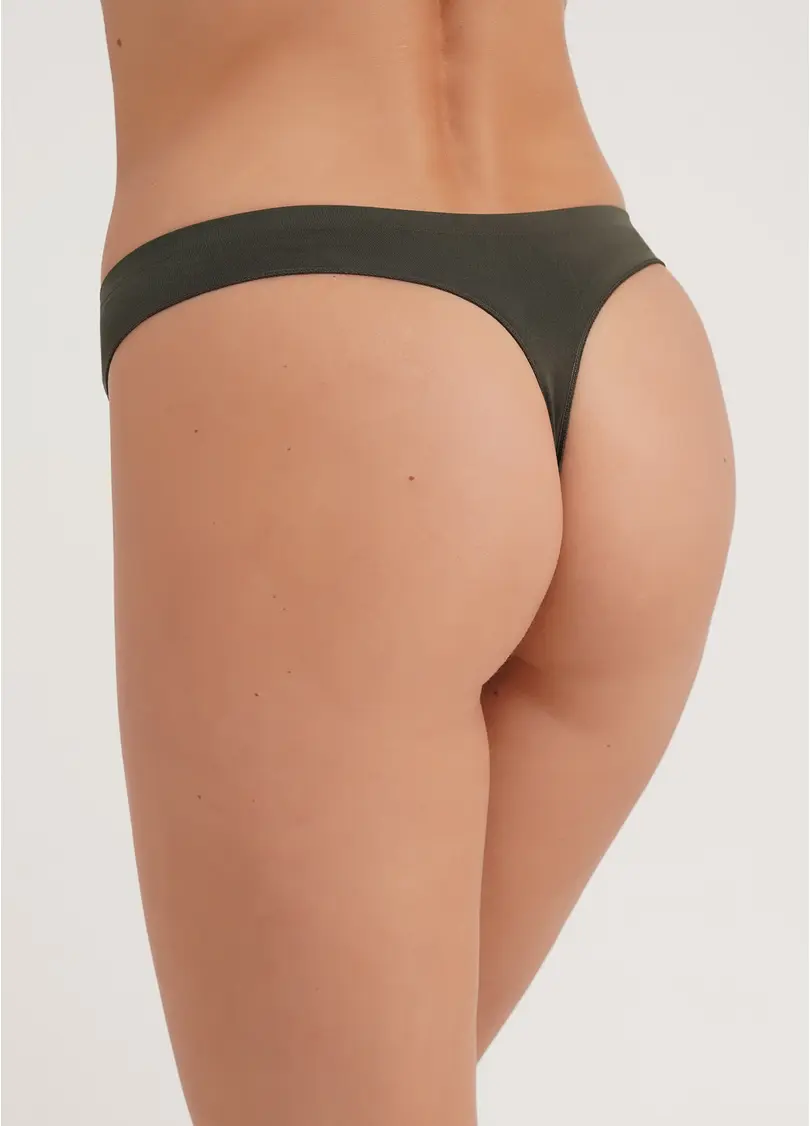 Безшовні трусики стрінги STRING BRIEFS COLOR khaki (хакі)