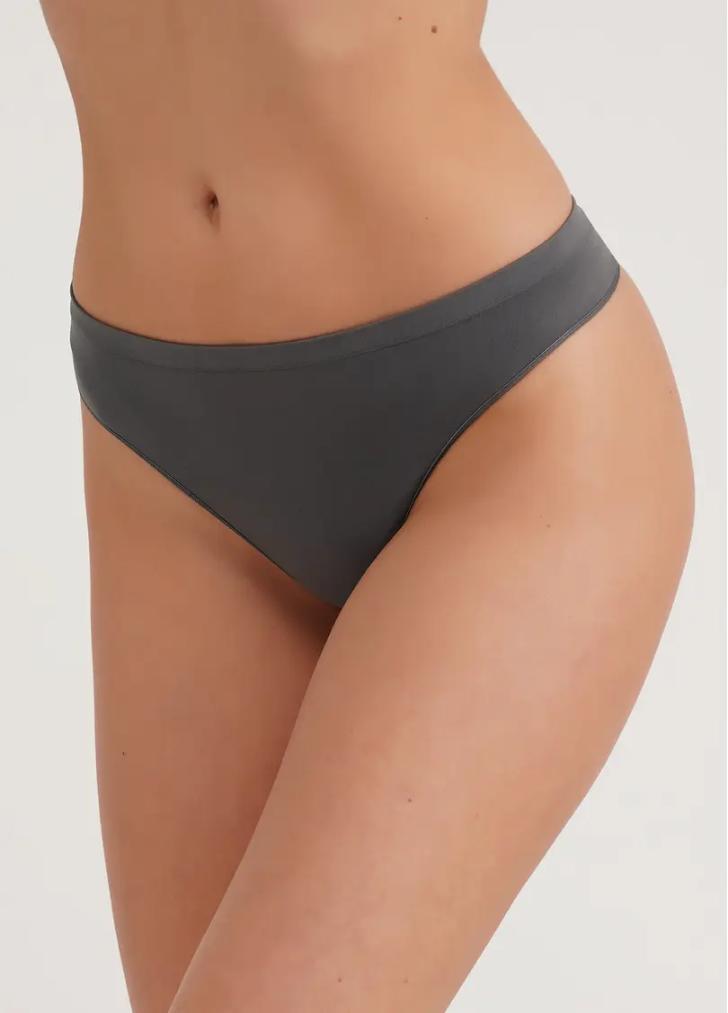 Безшовні трусики стрінги STRING BRIEFS COLOR poppy seed (сірий)