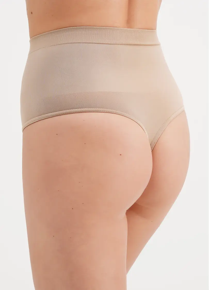 Безшовні труси стрінги моделюючі STRING HIGH WAIST MODELLING beige (бежевий)