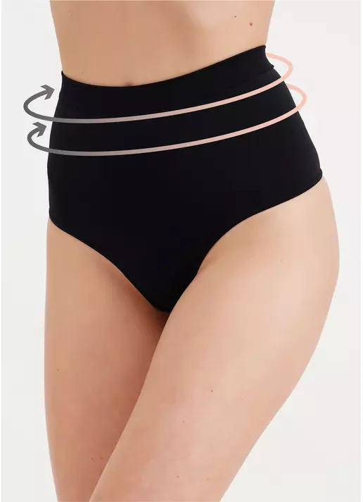 Безшовні труси стрінги моделюючі STRING HIGH WAIST MODELLING black (чорний)