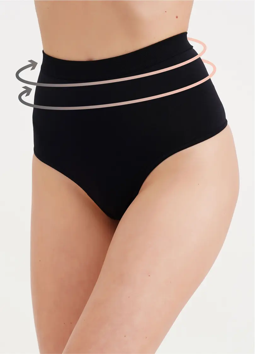 Безшовні труси стрінги моделюючі STRING HIGH WAIST MODELLING black (чорний)