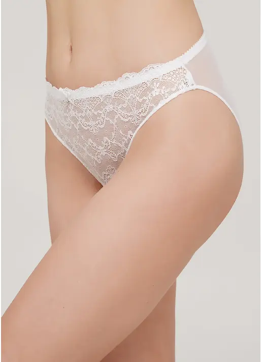 Трусики сліпи з сіткою та мереживом Sara 2309/32 whisper white (білий) Трусики сліпи з сіткою та мереживом Sara 2309/32 whisper white (білий)