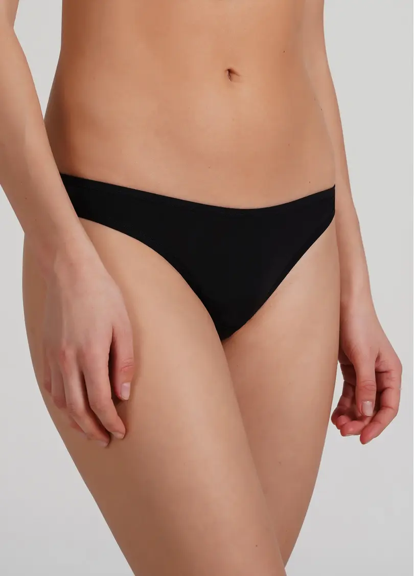 Трусики танга з мікрофібри та сітки Soft micro 2102/22 black (чорний)