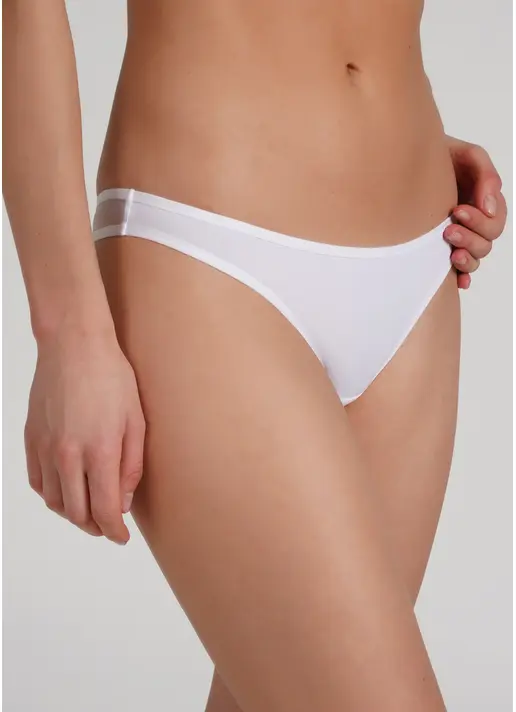 Трусики танга з мікрофібри та сітки Soft micro 2102/22 white (білий)