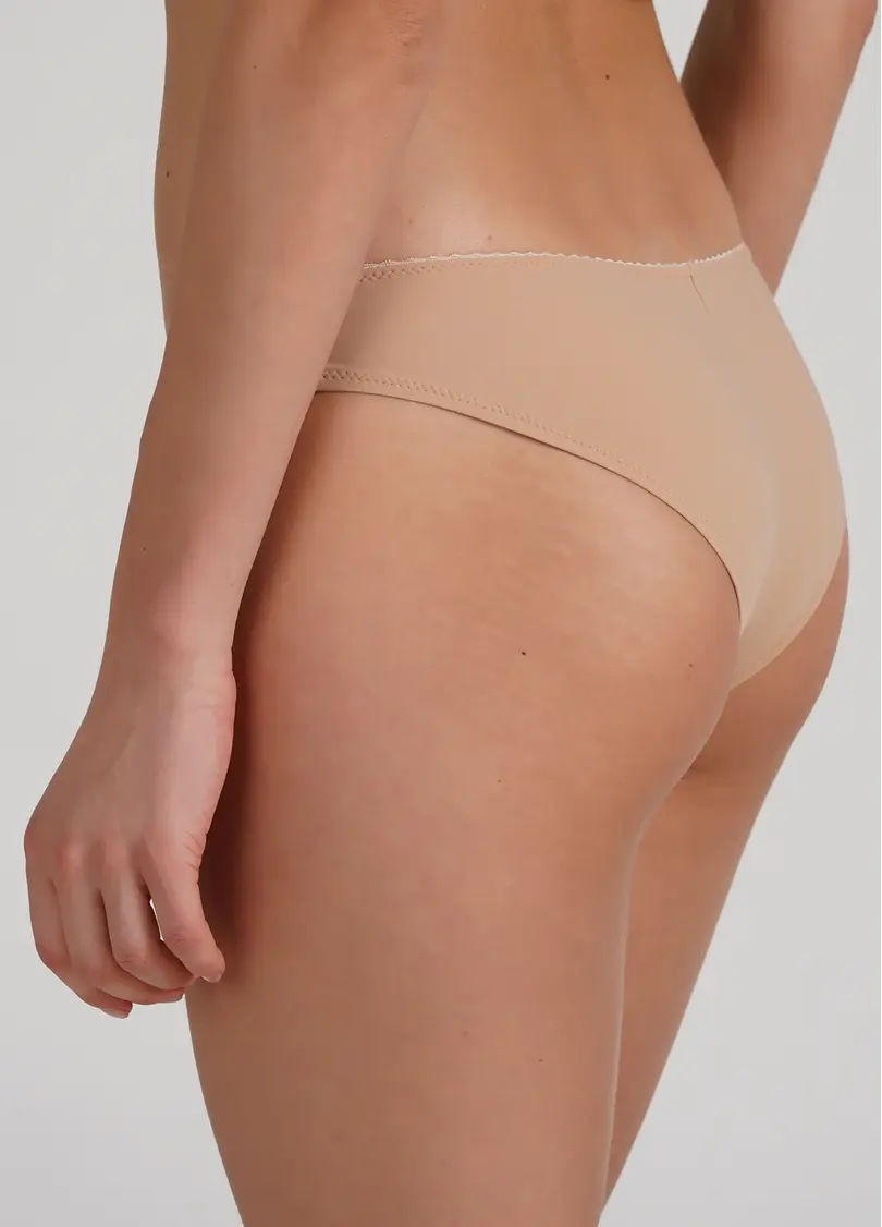 Базові трусики бразиліана з мікрофібри Soft micro 2219/20 beige (бежевий)