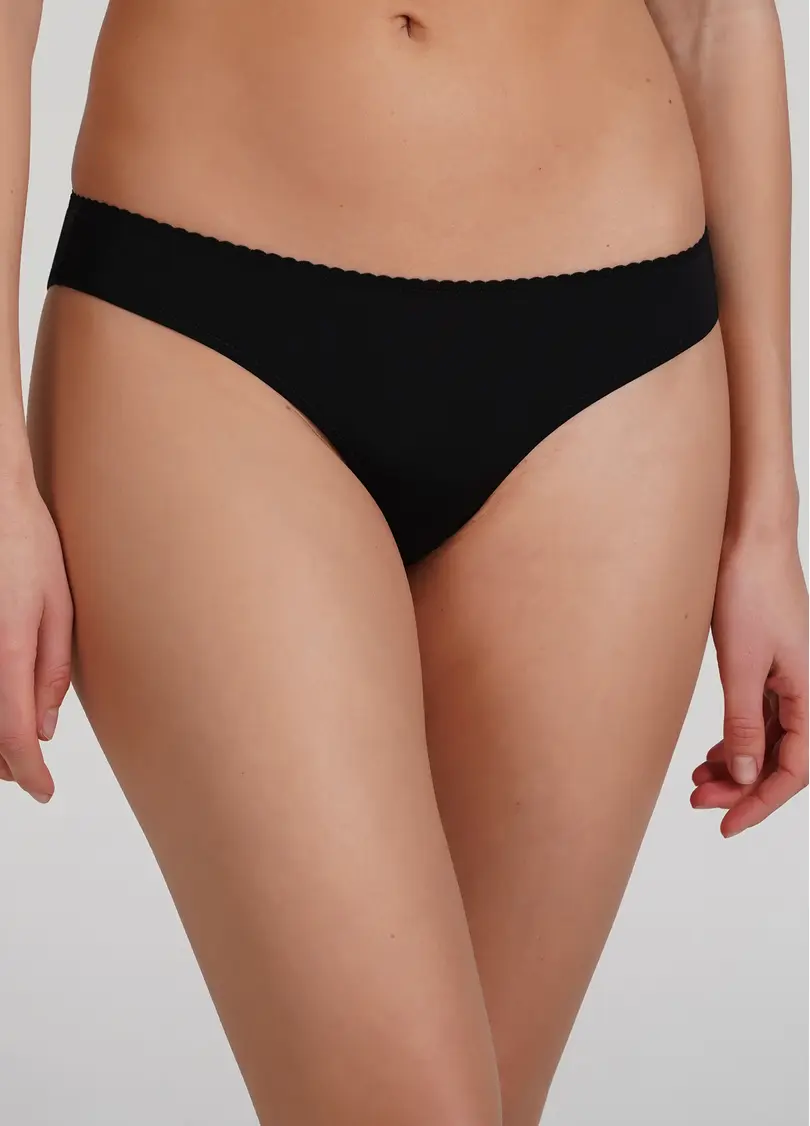 Базові трусики бразиліана з мікрофібри Soft micro 2219/20 black (чорний)