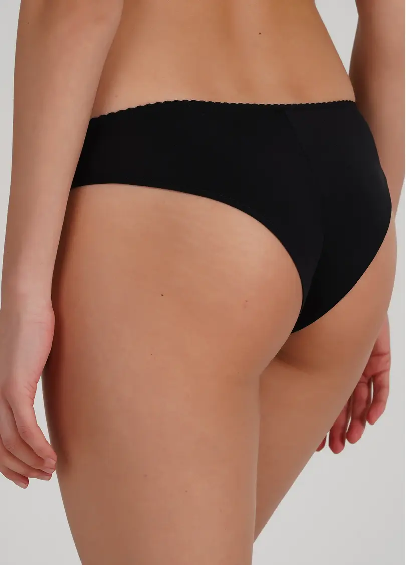 Базові трусики бразиліана з мікрофібри Soft micro 2219/20 black (чорний)