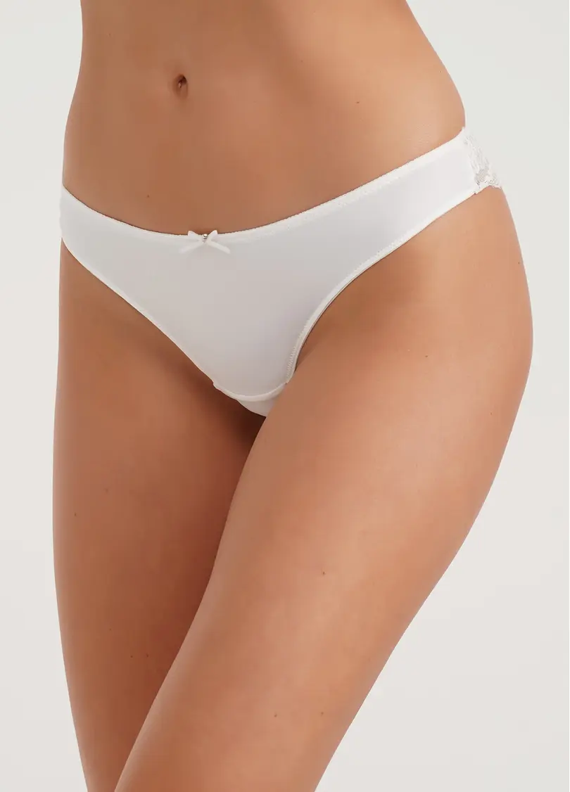 Трусики бразиліана з мікрофібри та мережива Sophia 2605/31 whisper white (білий)