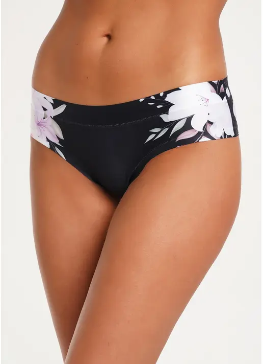 Принтовані трусики сліпи з квітами Spring day 2301/20 black lily (чорний)