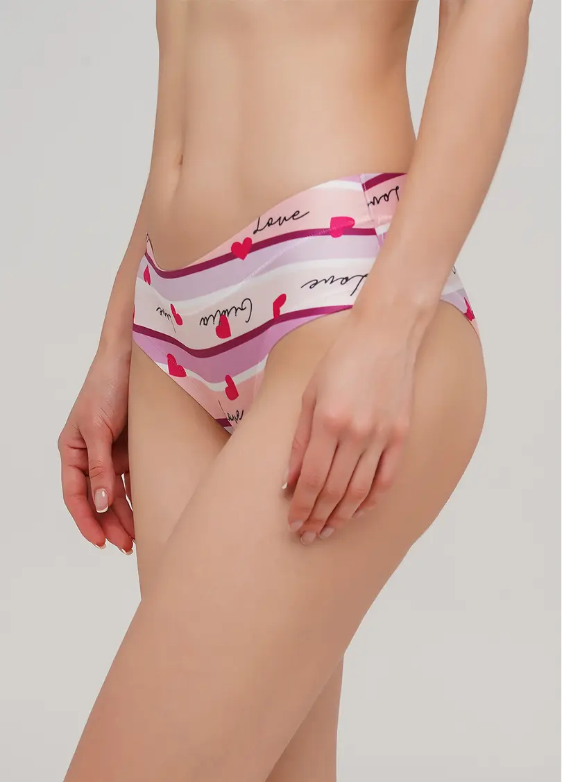 Яскраві трусики сліпи з оригінальним принтом Summer print 2301/20 (ніжно-рожевий)