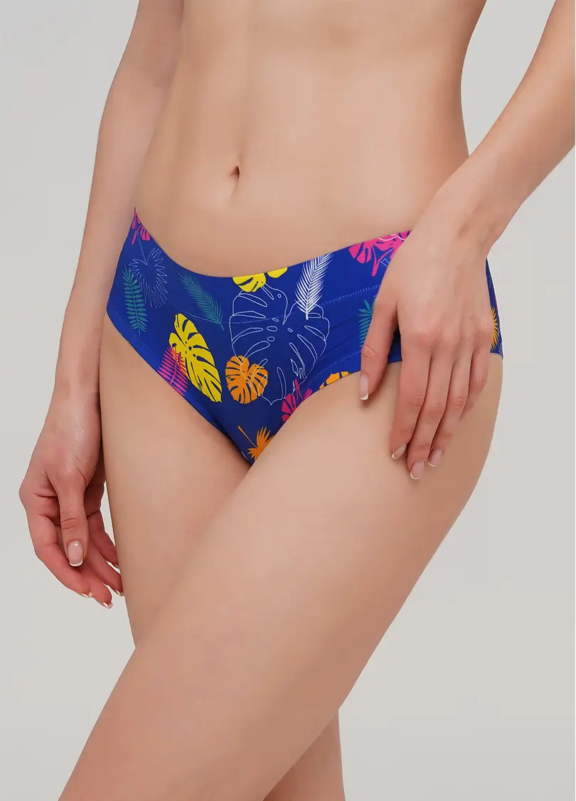 Яскраві трусики сліпи з оригінальним принтом Summer print 2301/20 (синій)