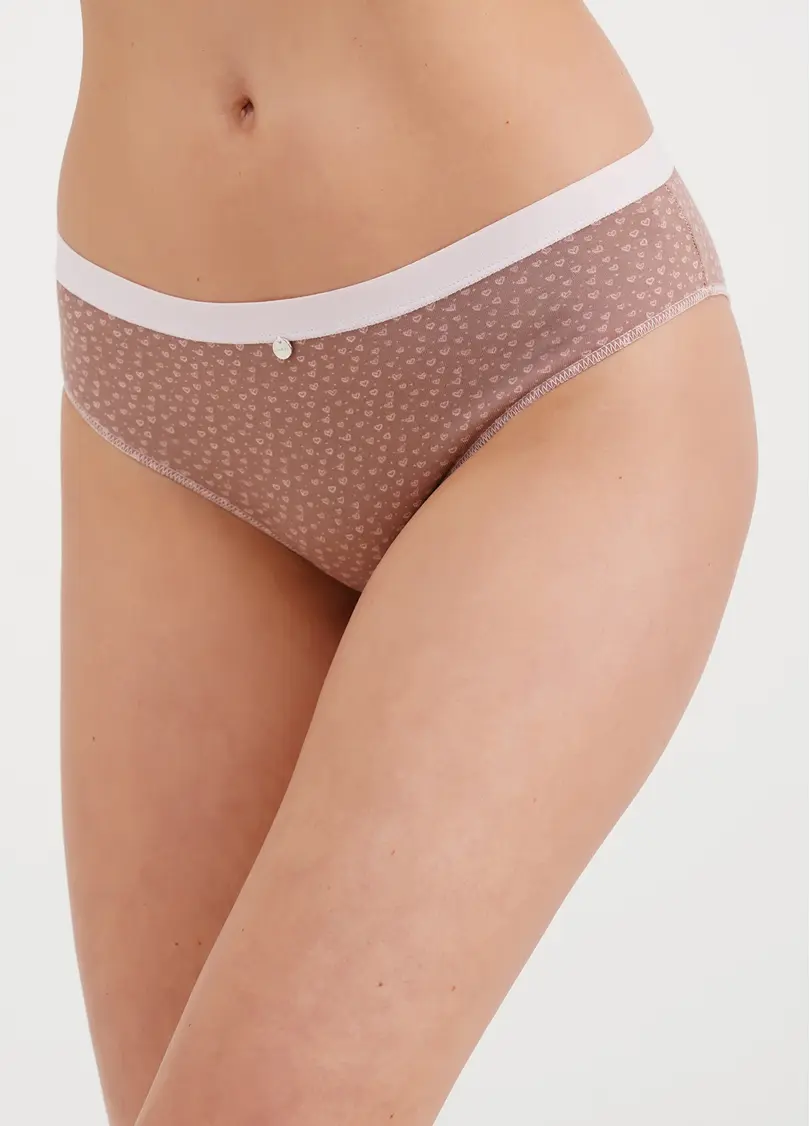 Класичні трусики сліпи в сердечки Sweet cotton 2301/60 hearts (бежевий)