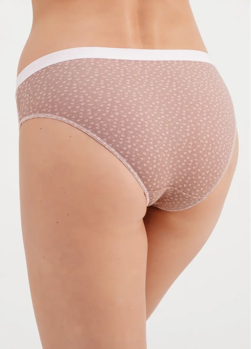 Класичні трусики сліпи в сердечки Sweet cotton 2301/60 hearts (бежевий)