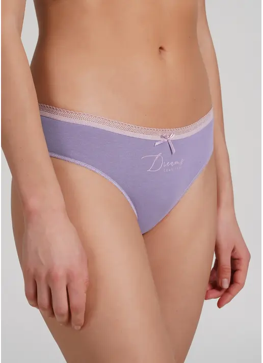 Класичні трусики сліпи з принтом Sweet cotton 2301/60 lilac (фіолетовий)